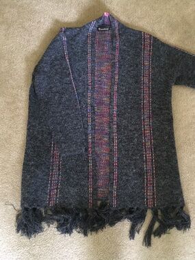 Gorgeous warm wool blend long cardigan sweater size XL